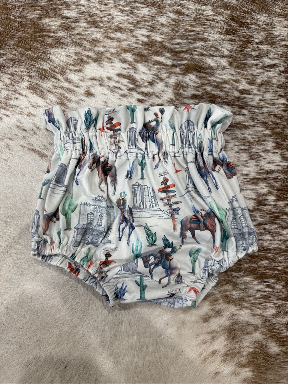 Baby Western Print Ruffle Bloomers
